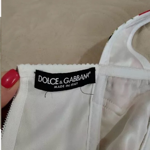 Dolce & Gabbana Poppy Floral Dress Bustier Midi Dress - Picture 6 of 6